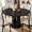 Black, variant on Virans 47.2" Round Dining Room Table for 4-6,Dinner Table with MDF for Kitchens,Living Rooms,Black
