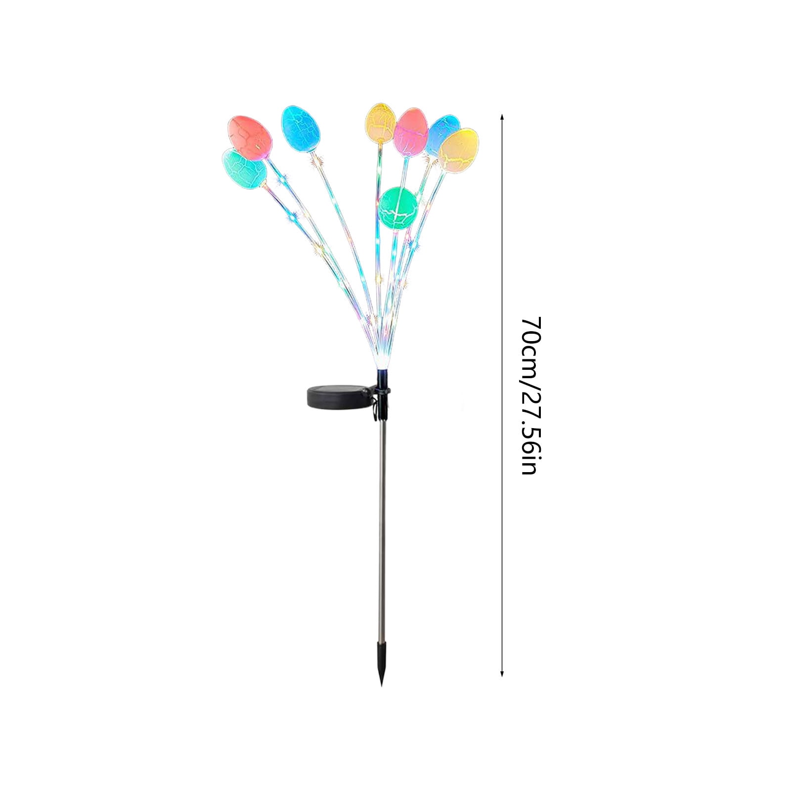 Qocolhg 1 Pack Solar Easter Egg Lights Outdoor, Colorful Garden Swaying Firefly Light Easter Lights Waterproof Solar Stake Light for Pathway Landscape Lawn Yard Porch Patio Spring Easter Decorations