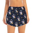 thumbnail image 3 of Uemuo Astronaut Surfing Pattern Women's Athletic Shorts High Waisted Running Shorts with Liner Pockets Gym Elastic Workout Shorts-Medium, 3 of 9