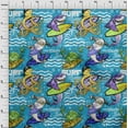 thumbnail image 4 of oneOone Cotton Poplin Medium Blue Fabric Ocean Life Dress Material Fabric Print Fabric By The Yard 56 Inch Wide, 4 of 6