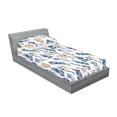 thumbnail image 2 of Ethnic Fitted Sheet & Pillow Sham Set, Repetitive Colorful Feathers Pattern Watercolor Art on Plain Backdrop, Decorative Printed 2 Piece Bedding Decor, Twin, Pale Seafoam and Almond, by Ambesonne, 2 of 2