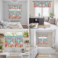 thumbnail image 6 of Turquoise Coastal Welcome Kitchen Curtains Sets for Windows 24 Inch Length, Ocean Shell Red Coral Rod Pocket Window Treatments Tier Curtains and Valances Set for Bedroom/Bathroom, 6 of 8