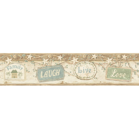 Brewster CTR63153B Kinsey Cream Live Laugh Love Border (Best Mobile Live Wallpapers)