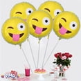 thumbnail image 3 of PMU 6 Pcs Just Kidding Smiley Face Balloon 9 Inch Pre-Inflated with Stick and Fringe Ribbons Funny Balloons Party Birthday Decorations (Tongue Out Winkling Eye), 3 of 6