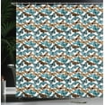 thumbnail image 4 of Ambesonne Butterfly Shower Curtain, Spring Time Theme Flies, 69"Wx84"L, Blue Orange, 4 of 5