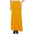 thumbnail image 3 of Moa Collection Women's Plus Size Casual Solid High Waisted A -line Maxi Skirt with an elastic Waistband, 3 of 6