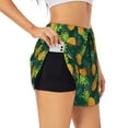 thumbnail image 2 of Disketp Pineapples with Palm Leaves Print Women's Shorts Workout Shorts for Athletic Gym Running Shorts with Phone Pockets Small, 2 of 8