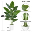 thumbnail image 7 of 7ft Artificial Bird of Paradise Plant, Synthetic Banana Leaf Tree with Textured Wavy White Pot for Home Decor, Perfect Silk Floor Plant, 7 of 7