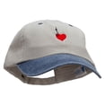 thumbnail image 5 of Hooked Heart Embroidered Pigment Dyed Wash Cap - Beige Navy OSFM, 5 of 5