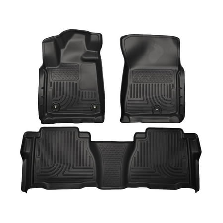 Husky Liners Weatherbeater Floor Mats | Fits 2012 - 2013 Toyota Tundra, CrewMax & Double Cab | Front & 2nd Row, 3-pc Black - 99591