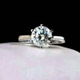 thumbnail image 2 of 2Ct Round Cut White Lab Created Diamond Solitaire Engagement 14k White Gold Plated Silver Ring, 2 of 3