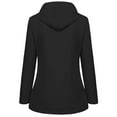 thumbnail image 7 of DYTTDG Women's Plus Size Outdoor Sports Hooded Jacket with Pockets Solid Color Waterproof Button Zipper Long Sleeve Hooded Jacket Windbreaker on Clearance Christmas Gift, 7 of 7