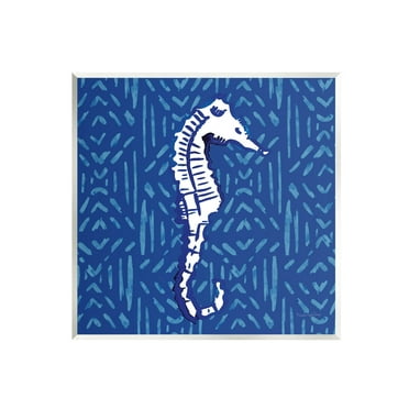 Stupell Industries Aquatic Seahorse Marine Life Pattern Graphic Art Unframed Art Print Wall Art, Design by Mercedes Lopez Charro