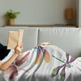 thumbnail image 3 of Dragonfly Soft Flannel Fleece Throw Blanket, 5 Bugs in Modern Abstract Pattern Natural Beauty Motif, Cozy Plush for Indoor and Outdoor Use, 50" x 70", Multicolor, by Ambesonne, 3 of 5