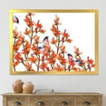 thumbnail image 3 of Designart 'Flock of Bullfinches Birds Sitting on Orange Branches' Traditional Framed Art Print, 3 of 4