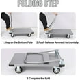 thumbnail image 6 of M optimized Platform Truck Cart 2000 LBS Load Capacity, Foldable Steel Hand Push Dolly with 6" TPR Wheels, Heavy Duty Flatbed Hand Cart 36" x 24" for Loading and Moving, Home Office Warehouse, 6 of 7