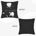 thumbnail image 6 of Set of 2 18x18in Throw Pillow Covers - Minimalistic Black with Stylized Cow Design & Text ' Bitotic & Personalized Steps ' for Couch Bed Car, 6 of 8