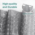 thumbnail image 3 of Premium EVA Waterproof Shower Curtain Liner, Durable Bathroom Shower Curtain with 12 Hooks and 3 Magnets, 72 x 72 inches, Clear Gray Checkered, 3 of 6