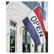 3x5 Open for Business Flag Kit - Flag, Pole & Mounting Kit - House Banner, Double Stitched, Metal Eyelets - Fade Resistant - Commercial & Residential Use