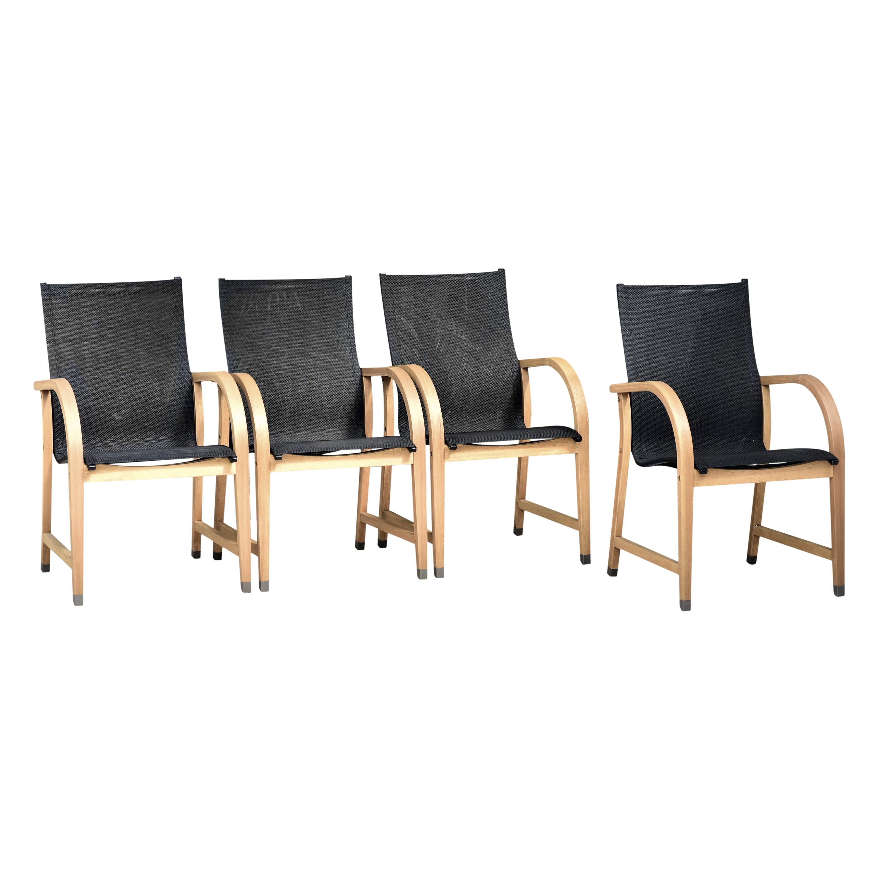 Amazonia Ulloa Teak Finish Patio Stacking Chairs, Set of 4