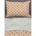 thumbnail image 3 of Orange Comforter & Sham Bedding Set, Monochrome Floral Geometric Single Toned Blossomy Motif Repetitive Modern Pattern, 3 pcs Duvet Set Microfiber Filling Quilt, 5 Sizes, White, by Ambesonne, 3 of 4