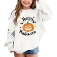 thumbnail image 5 of Enjoytime Halloween Girls Sweatshirt Pumpkin Graphic Crew Neck Long Sleeve Pullover Top Cute Fall Fashion Kids Clothes 1-14 Years, 5 of 7