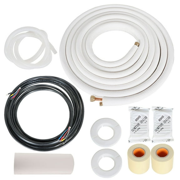 White Install Kit For Mini Split Heat Pump Systems 25 Feet 1/4"-1/2" Dia.