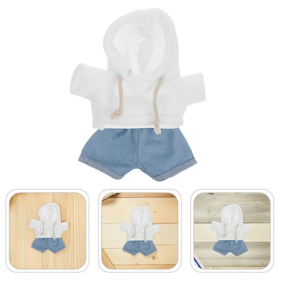 OUNONA Plush Doll Clothing Set with Soft Fabric, Assorted Colors, Stylish Hoodie and Pants, Easy to Wear for 30 CM Dolls