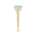 thumbnail image 2 of ANGARA Natural Solitaire 1 ct Aquamarine Criss Cross Ring with Diamonds in 14K Yellow Gold for Women (Size-8x6mm) | March Birthstone, Anniversary, Jewelry Gift for Women | Natural Aquamarine Ring, 2 of 7