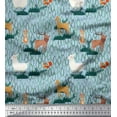thumbnail image 1 of Soimoi Poly Georgette Fabric Rabbit,Sheep & Deer Kids Print Fabric by Yard 52 Inch Wide, 1 of 3