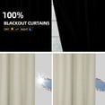 thumbnail image 5 of 100% Blackout Curtains, Linen Textured Blackout Curtains No Light, Rod Pocket Black Out Curtains & Drapes for Living Room Bedroom-Set of 2 Panels (50" X 63", New Natural), 5 of 8
