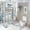 style-601, variant on 4 Piece Decor Shower Curtains Sets Bathroom Sets with Shower Curtain And Rugs 4 Piece Personalize Family Christmas Street Sign with Name Waterproof Durable Bathroom Decor Shower Winter Trees