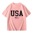 thumbnail image 5 of WERYOUNG Girl's T-Shirts Children Kids Short Sleeve Letter T Shirts Kids Summer Oversized Casual Crewneck Basic Tees Holiday Vacation Versatile Tops, 5 of 5