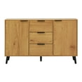 thumbnail image 6 of Gzxs 47.2" Buffet Sideboard, Vintage Wooden Cabinet with 3 Drawers and 2 Doors, Kitchen Cupboard for Entryway Dining Room Living Room, Natural, 6 of 9