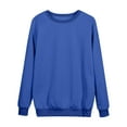 thumbnail image 4 of TKLPEHG Women Sweatshirts Crew Neck Sweatshirt Pullover Loose Fashion Long Sleeve Classic Solid Color Casual Lightweight Pullover (Blue,XXL), 4 of 7