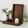 thumbnail image 2 of Service Tray with Handles, Serve Coffee, Tea, Cocktails, Appetizers, Rectangle Wood Breakfast Bed Tray 14.2x9.4 Inch, 2 of 8
