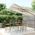 thumbnail image 1 of vidaXL Ensemble de Bar de Jardin 7 Pcs Gris Rotin Poly & Bois Massif Acacia, 1 of 4