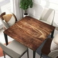 thumbnail image 2 of Wood Grain Square Tablecloth Fitted Table Cover with Elastic Edge Wooden Board Cloth Washable Tablecloths Wipe Clean for Indoor Outdoor Home Farmhouse, Fit for 32"x32" Tables, Style-7, 2 of 4
