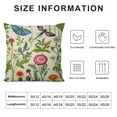thumbnail image 5 of Shiartex Throw Square Pillowcase Dragonfly Beige Floral Flowers Rustic Country Garden Pillow Cover Protector for Throw Cushion, 5 of 5