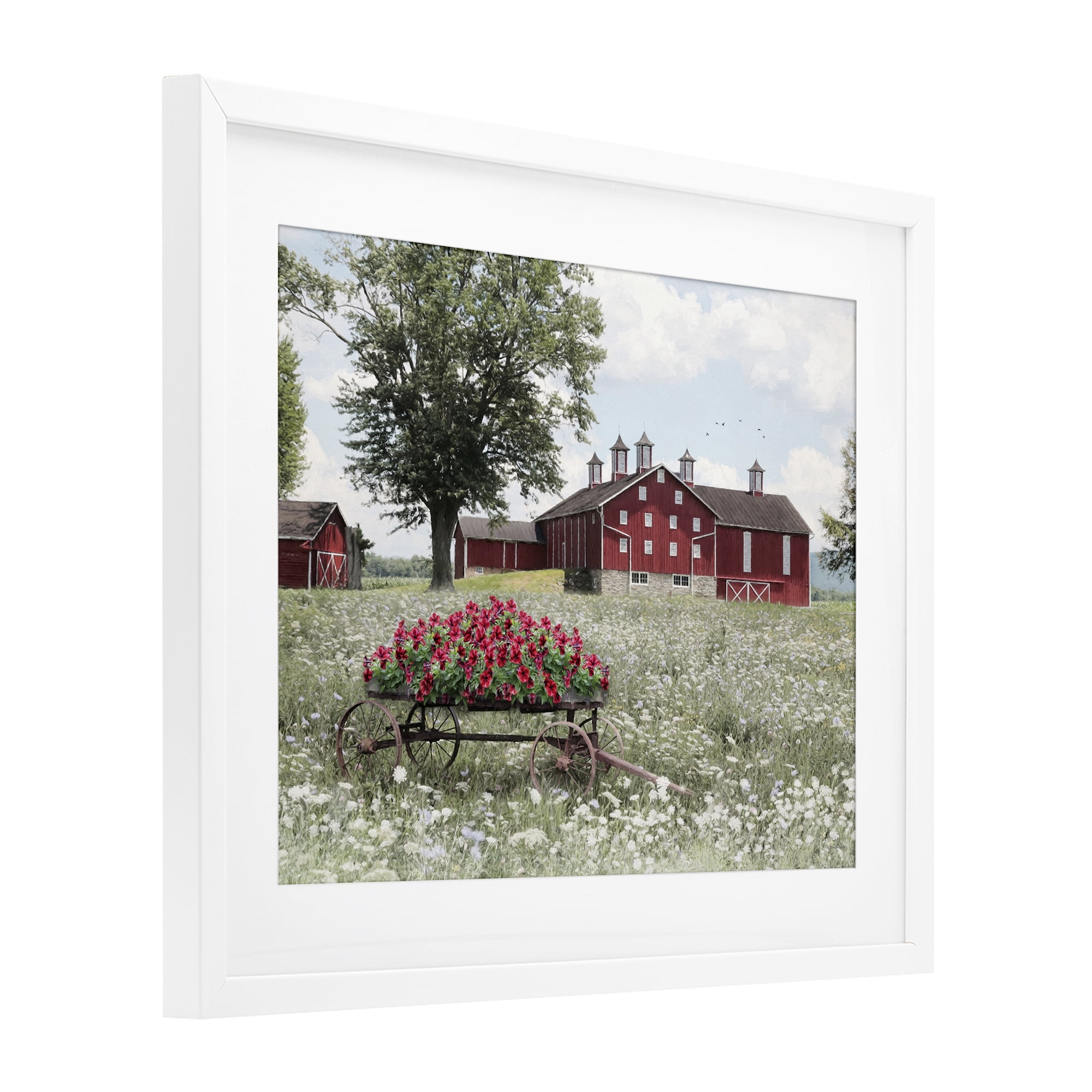 Stupell Industries Old Milton Farm White Framed Print Under Glass, design by Lori Deiter