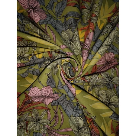 100% Rayon Digital Print fabric 58" wide available in four different colors and designs