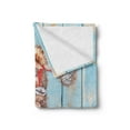 thumbnail image 2 of Letter T Soft Flannel Fleece Throw Blanket, Letter T with Freshwater Invertebrates on Weathered Wood Planks, Cozy Plush for Indoor and Outdoor Use, 50" x 70", Dark Coral Pale Blue, by Ambesonne, 2 of 5