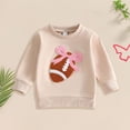 thumbnail image 2 of Gubotare Kids Crewneck Sweatshirt Baby Girl Outfit Sweatshirt Fall Long Sleeve Shirt Girl Clothes 3T 4T(Beige, 3-4 Years), 2 of 4