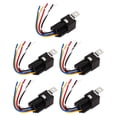 thumbnail image 1 of Relé automotriz de 5 uds., 12V, 40A, con arnés de cables, 5 pines, JD1914, para coche, camión, furgoneta, motocicleta, barco, 1 of 5