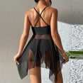 thumbnail image 5 of Staron Women's Bikini Swimsuit Backless Off-Shoulder Solid Color High Cut Bathing Suit with Removable Padded Bra for Beach Vacation Pool Party, Black L, 5 of 5