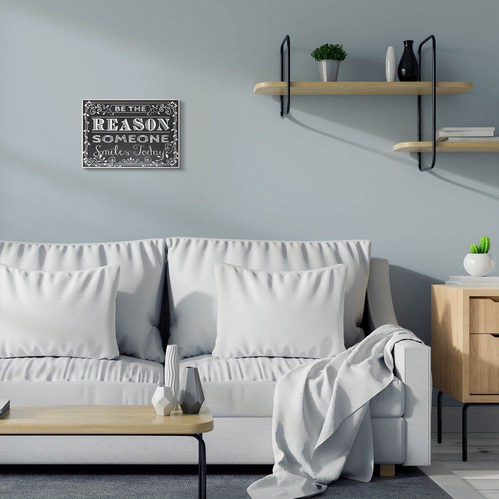 Stupell Industries Black and White Inspirational Word Chalk Drawing Design Wall Plaque Art by ALI Chris
