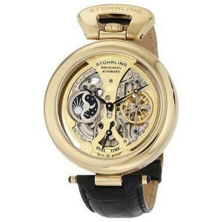 Men's 127A.333531 Emperor's Grandeur Analog Automatic Self Wind Black Alligator Embossed Genuine Leather Watch