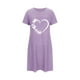 thumbnail image 5 of Camisón corto de talla grande para mujer, camisón de manga corta con estampado de pecho a la moda, camisón para mujer, 5 of 5