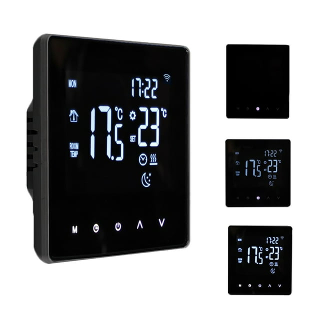 Contrôleur de Température Thermostat Intelligent Wi-Fi pour Chauffage Électrique Écran LCD Écran Tactile Application Programmable par Semaine