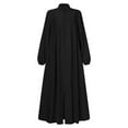 thumbnail image 5 of TYGHBN Women's Style Stand Collar Zipper Loose Casual Dress Hijab Scarf for Girls Hijab for Women Set Long Sleeved Maxi Dress Chiffon Chiffon Hijabs for Women Pack Turkish Women Dress Long Sleeve, 5 of 8